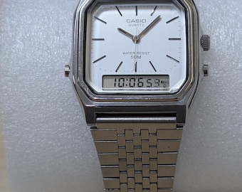 Reloj Casio AQ-351 analógico-digital vintage – Acero inoxidable