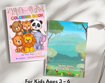 Malbuch für Kinder | Druckbare Labyrinth Aktivität (PDF-Muster)
