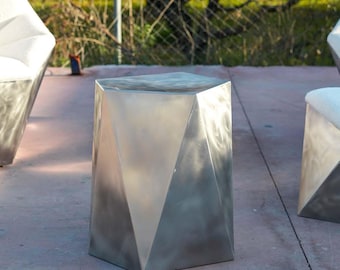 Modern Stainless Steel Side Table – Minimalist Metal Coffee Table, Modern Home Furniture