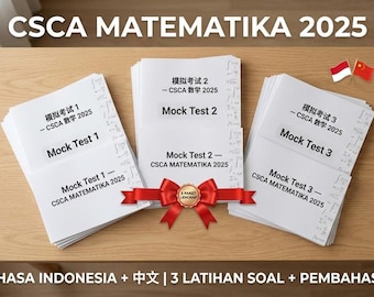 Prueba simulada de matemáticas CSCA 2025 / Bahasa Indonesia + 中文 / 3 Latihan Soal Lengkap / Beli 2 Gratis 1 / Tes Matematika Bahasa Mandarin / beasiswa cina