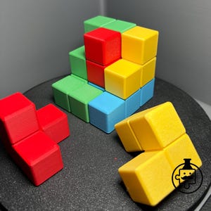 Cubo rompecabezas SOMA impreso en 3D: múltiples tamaños y opciones de color personalizadas