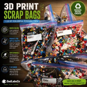 1 LB Mixed PLA 3D Printer Scrap – Arts, Crafts, Mosaics, Resin