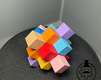 Japanese Crystal Puzzle – 3D Printed - Multiple Sizes & Custom Color Options - Very Challenging Difficulty