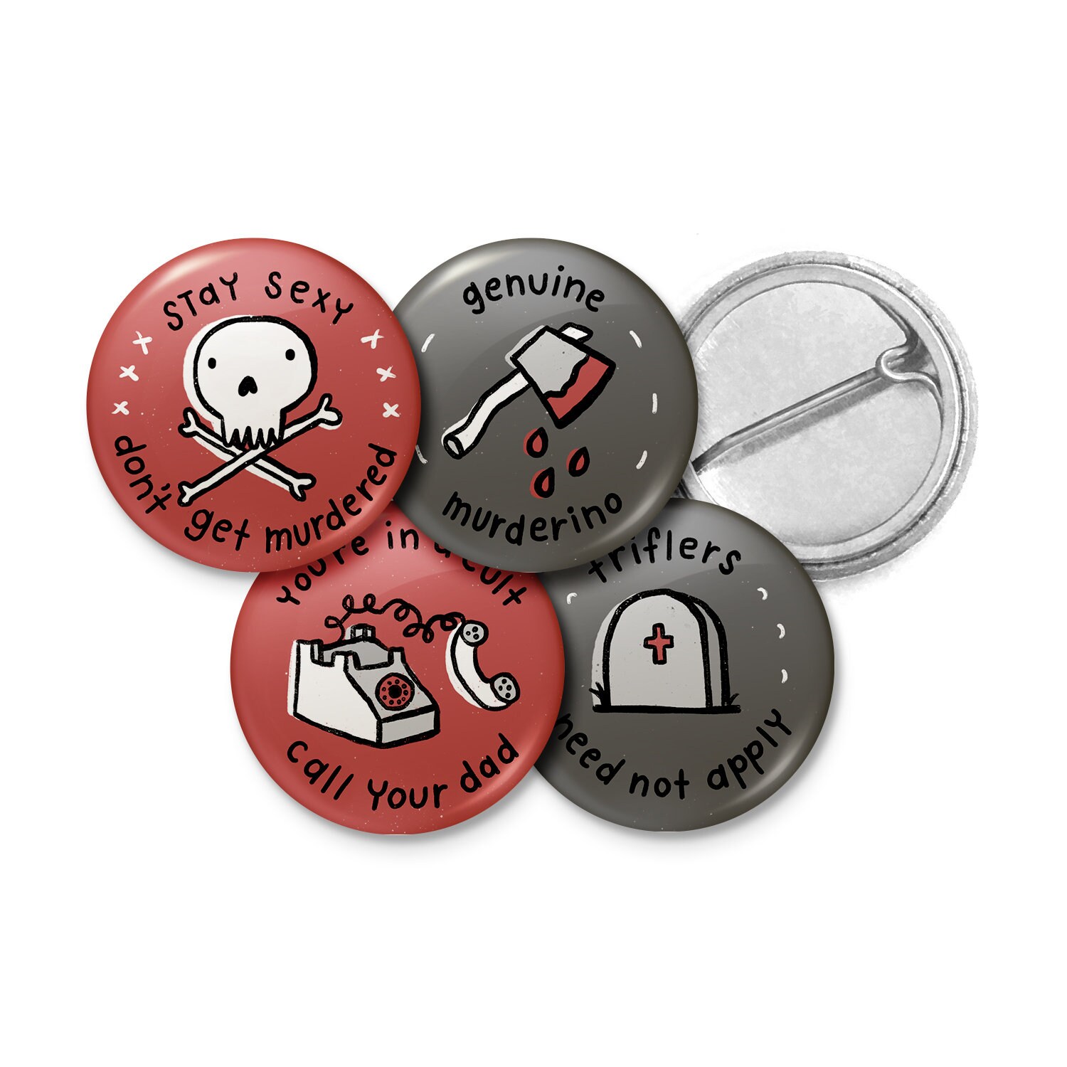 Pins My Favorite Murder Pin Badge Button Red Set Georgia Etsy