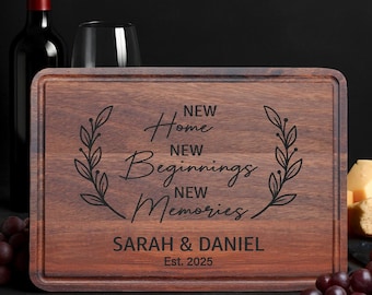 Personalized New Home Cutting Board, Engraved First Home Gift, Custom Couple Gift for New Home, Housewarming Gift