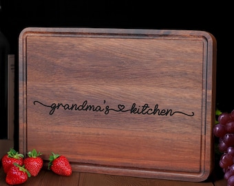 Personalized Grandma's Kitchen Cutting Board, Mothers Day Gift, Custom Birthday Present for Mother & Grandma