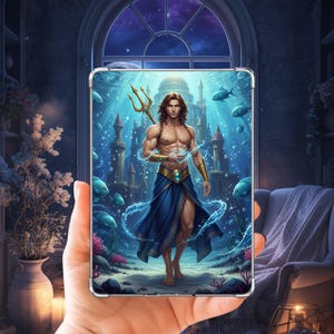 Poseidon Kindle Insert Digital Download | Greek Mythology Clear Case Insert for Kindle & Kobo | Fantasy Reader Gift