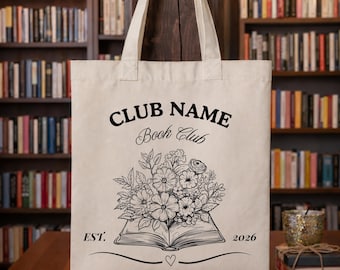 Personalized Book Club Totebag Custom Bookish Tote bag Personal Gift For Book Lovers Gift Reading Club Group bag Gifts For Bookworm bag