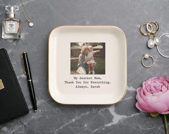 Custom Photo Trinket Dish, Photo Gifts for Mothers Day Gift, Mom Ring Dish, Jewelry Storage, Gifts for Mom Photo Gift, Photo Trinket Dish