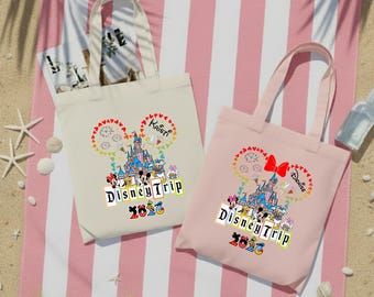 Mickey and Friends Disney Tote Bag, Family Disneyland Trip Gift,Disney Trip 2026, Disney Group Bags,Family Matching Totes,Disney Tote