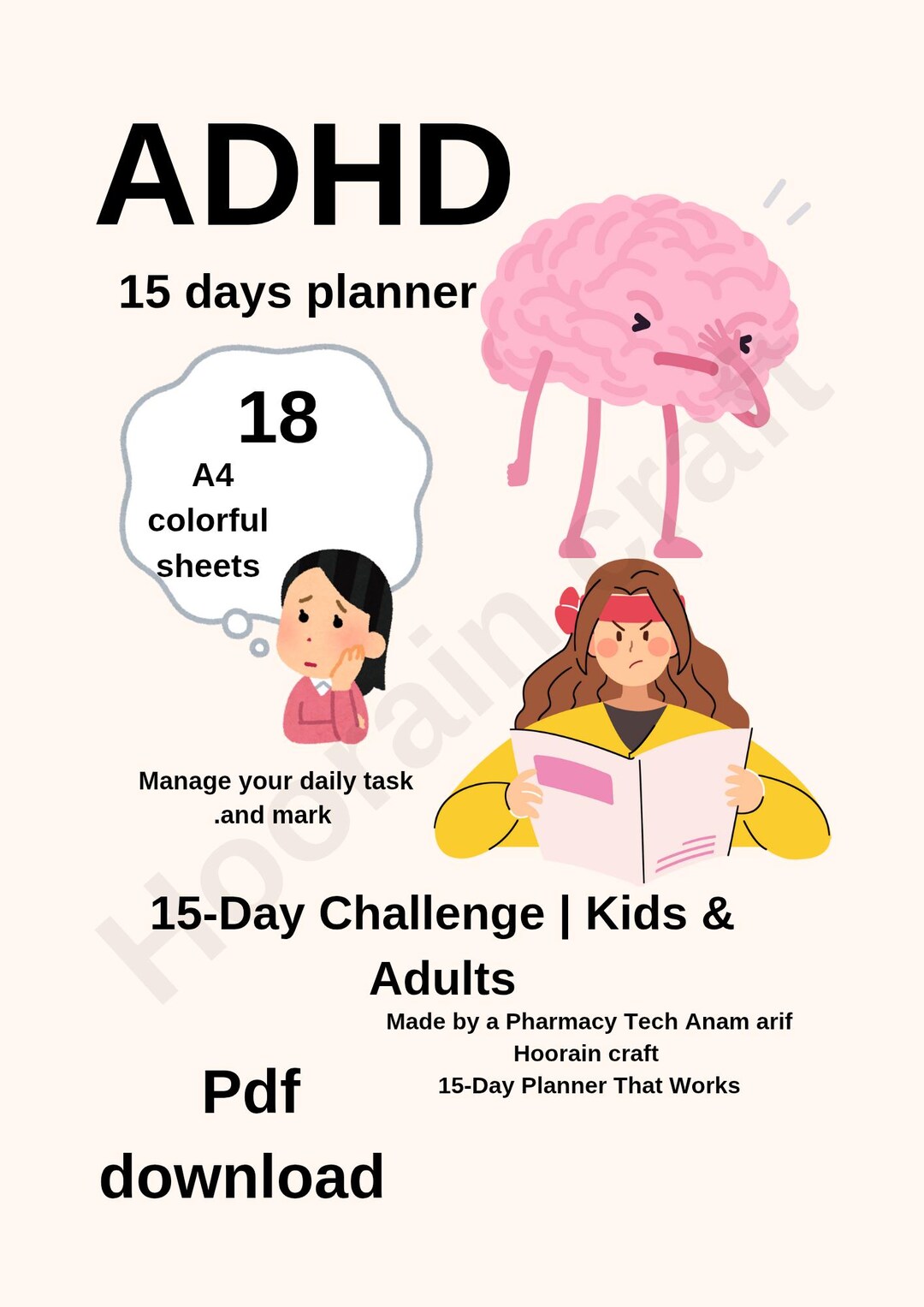 15-day ADHD Daily Planner Printable – Reset Challenge for Kids & Adults ...