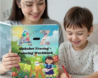 Livro de colorir e traçado do alfabeto, livro de atividades imprimível de A a Z (PDF)