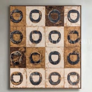 Large Retro Oval Lucky Horseshoe Oil Painting | Textured Rustic Wall Decor | Industrial Country Style Living Room and Office Decoration