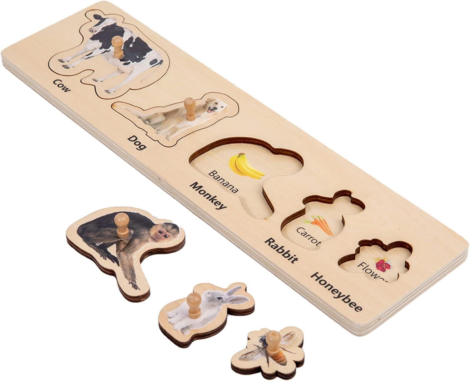 Montessori Animal Puzzle Set Interactive Matching Toy for Toddlers ...