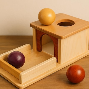 Houten montessoridoos speelgoed voor baby's peuters natuurlijk hout