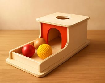 Montessori Wooden Baby Toy Object Permanence Box with Balls