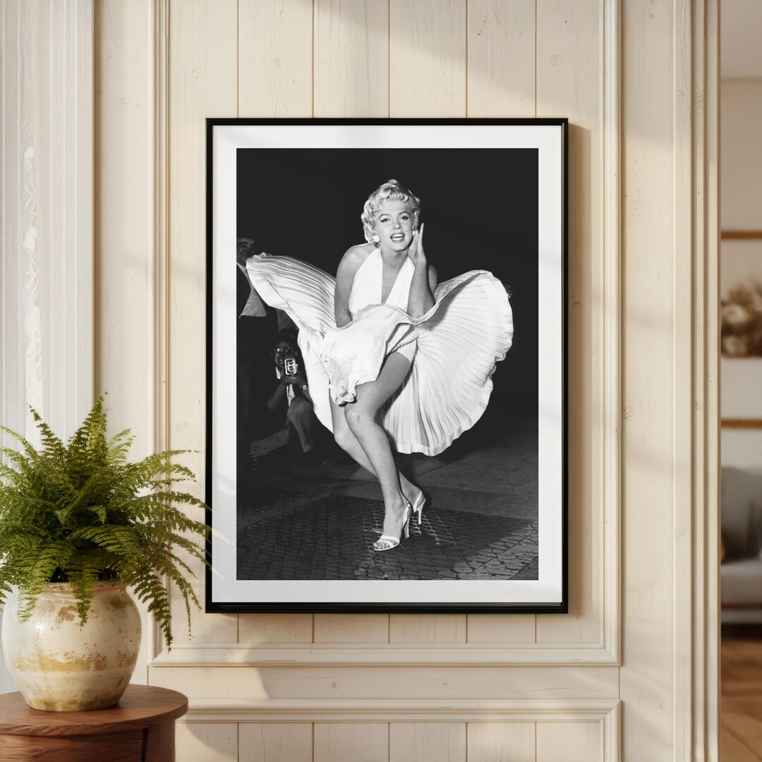 Vintage Marilyn Monroe Dress Print, Black and White Fine Art ...