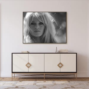 Vintage Brigitte Bardot Nahaufnahme Druck, Schwarz Weiß Fine Art Fotografie Wand Kunst, Modell Mode-Dekor, Luxus Glamour Gesellschaft Bild 4
