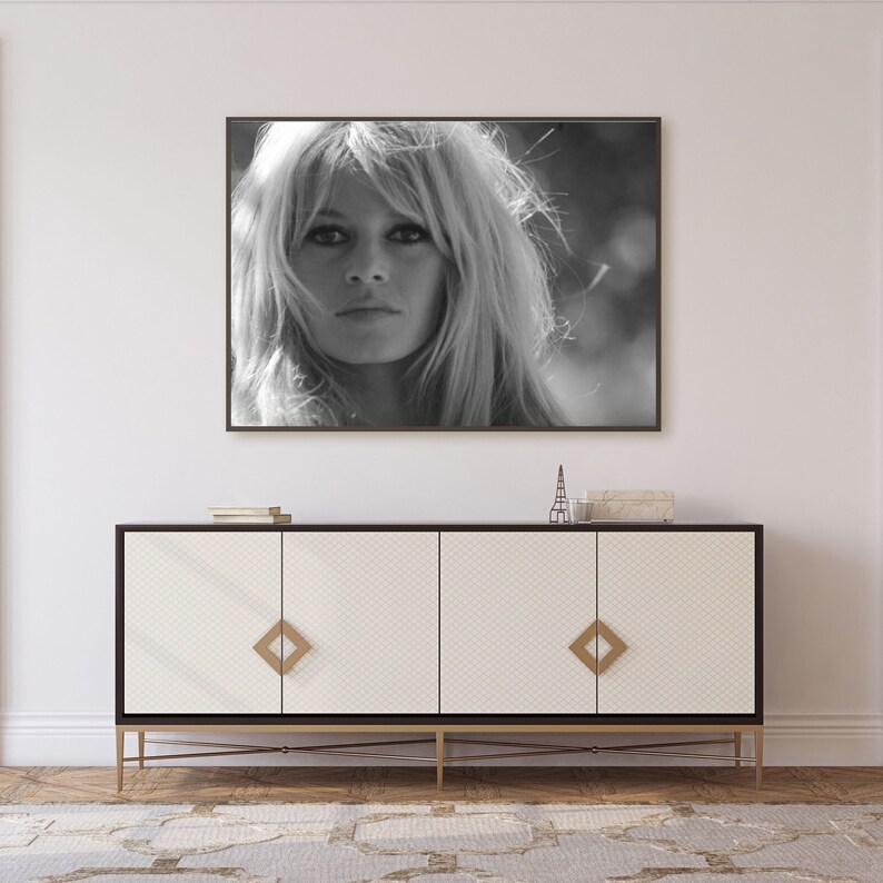 Vintage Brigitte Bardot Nahaufnahme Druck, Schwarz Weiß Fine Art Fotografie Wand Kunst, Modell Mode-Dekor, Luxus Glamour Gesellschaft Bild 4