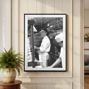 Vintage Anthony Bourdain kökstryck, ikonlegendeposter, konstfotografiväggkonst, svartvit kockdekor