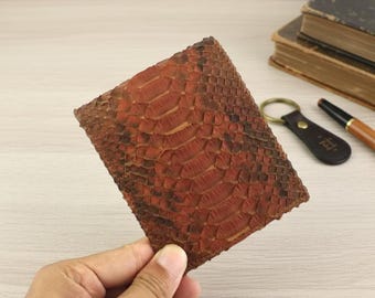 Handgemaakte portemonnee van pythonleer, kaarthouder van exotische slangenleer