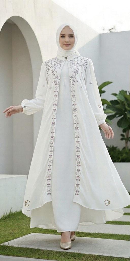 white christmas dresses Marwa Fashion Abayas for Women Muslim
