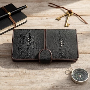 Genuine Python Snake Skin Key Holder Wallet - Exotic Leather Keychain