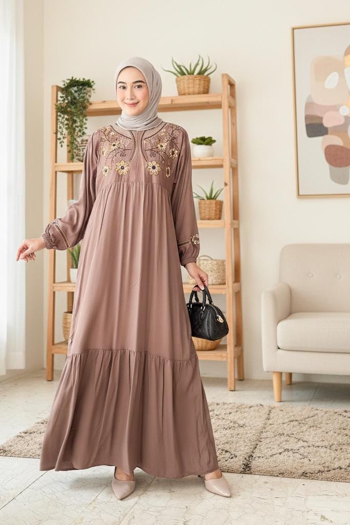open lace back dress Nude Luxury Long Sleeves Muslim Evening Dresses With Cape SS369A Light Blue / 14 main image 0
