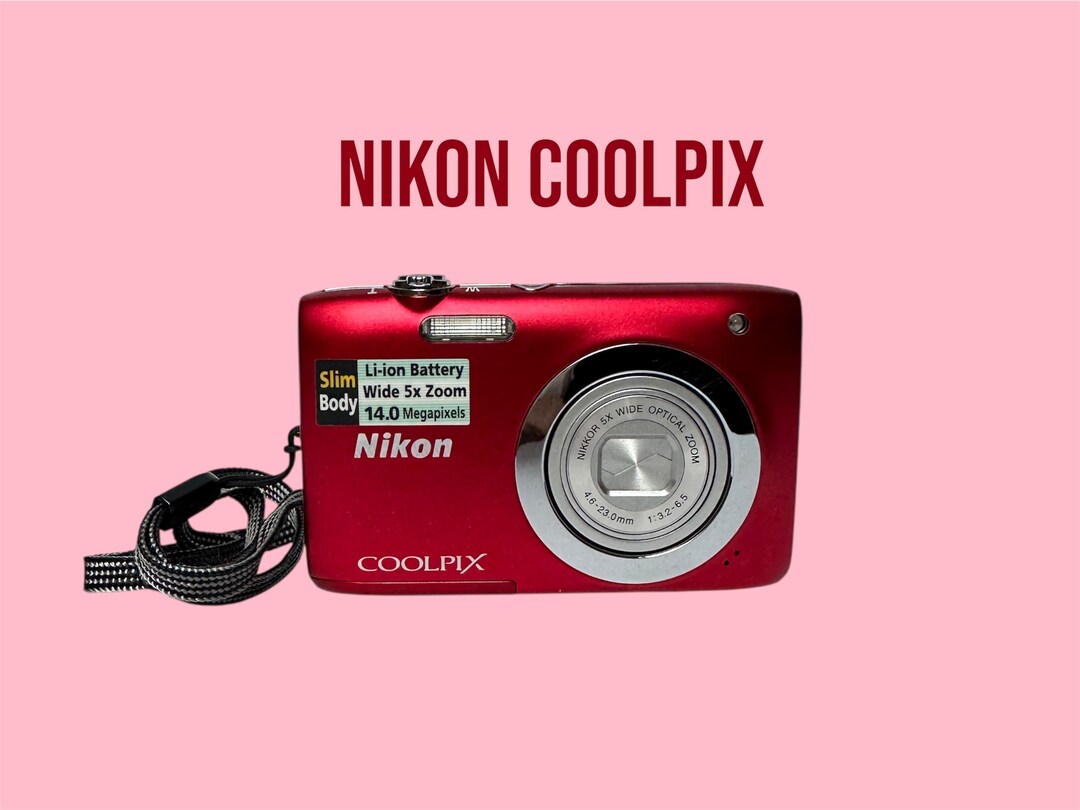 Red Digital Camera Nikon Coolpix S2600, Compact 14 MP 5× Optical