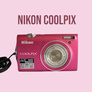 Vintage Nikon Coolpix S5100 Rose, Appareil photo numérique compact 12 MP, Zoom 5×