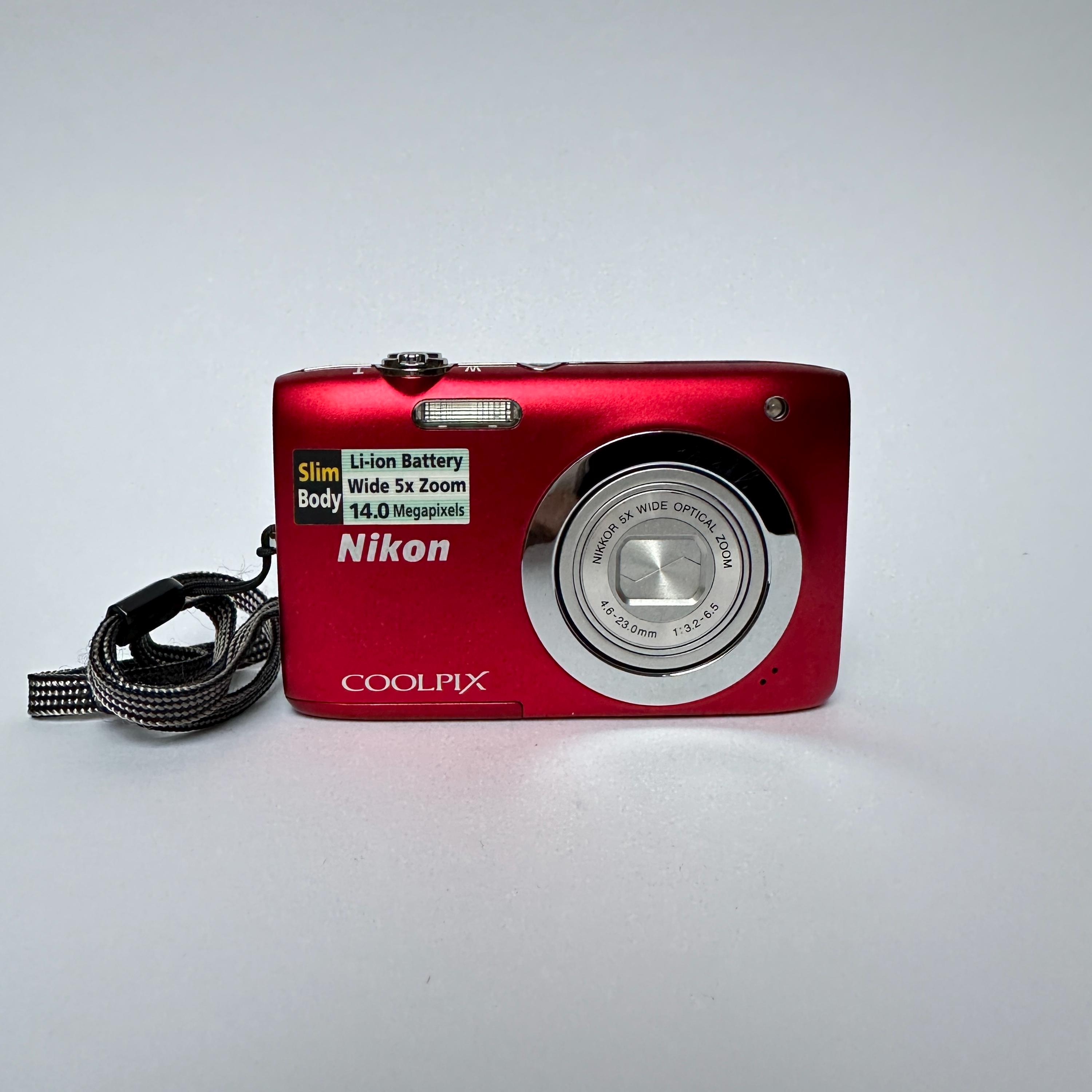 Red Digital Camera Nikon Coolpix S2600, Compact 14 MP 5× Optical