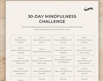 Mindfulness Challenge Printable • Daily Micro Practices Tracker • Mindful Living Template • Wellness Tracker • Self Care Planner Insert