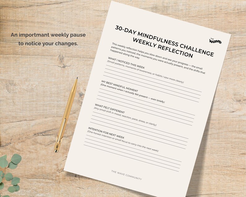 Mindfulness Challenge Printable • Daily Micro Practices Tracker ...