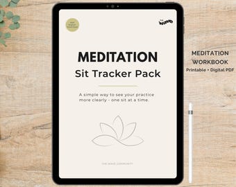 Meditation Sit Tracker, Mindfulness Journal Pages, Meditation Log, Practice Tracker, Reflection Workbook, Wellness Printable PDF