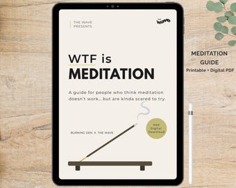 Meditation Guide for Beginners, Mindfulness Meditation, Meditation Practice, Calmness & Stress Relief Journal, Meditator Gift