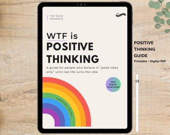 Positive Think Guide PDF, Positive Thinking Worksheet Printable, Think Positive Mindset, Positive Thinking Printables, Self Discipline Guide