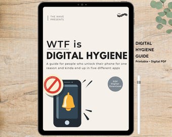 Digital Detox Guide PDF, Screentime Checklist, Productivity Workbook, Screen Time Chart, Self-Care Journals, Self Care Workbook