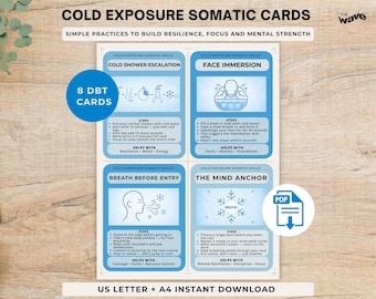 Schede sulle tecniche di esposizione somatica al freddo, Guida al bagno di ghiaccio, PDF sulla terapia con acqua fredda, Sfida della doccia fredda, Regolazione del sistema nervoso, Schede per il benessere