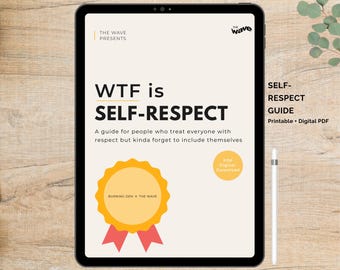Self-Worth Guide PDF, Self-Respect Printable, Self-Respect Worksheet, Self-Care Journals, Mental Health Journal, Self-Care Workbook