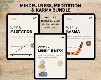 Mindfulnessbundel afdrukbaar | Meditatiebundel pdf | Digitale download Karma-gids | PLR-bundel geestelijke wellness en zelfzorg