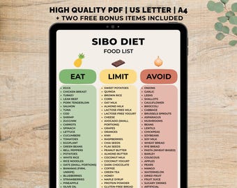 Sibo Diet Food List Printable, Sibo Diet Grocery List PDF, Gut Friendly Grocery Food Chart, Ibs Grocery List, FODMAP Food Chart