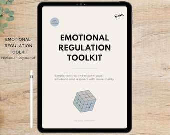 Emotional Regulation Toolkit Printable, Emotion Control Worksheets, Nervous System Support, Stress Relief Template, Mental Health Workbook