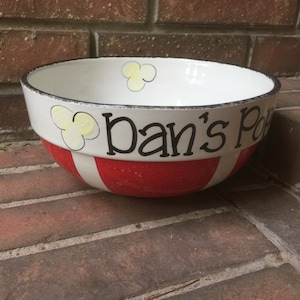 Personalized Large Ceramic Popcorn Bowl