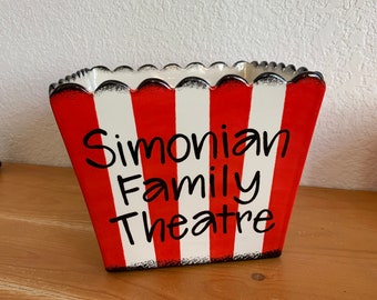 Personalized Large Square Popcorn Bowl