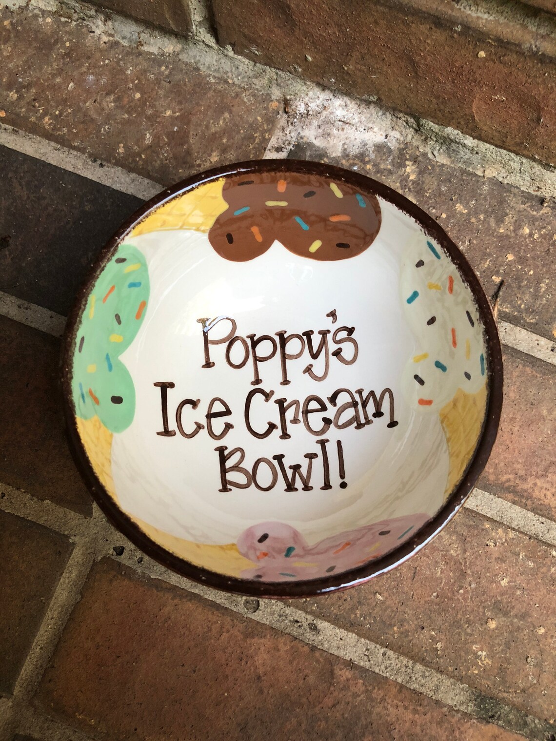 Personalized Ceramic Ice Cream Bowl Etsy