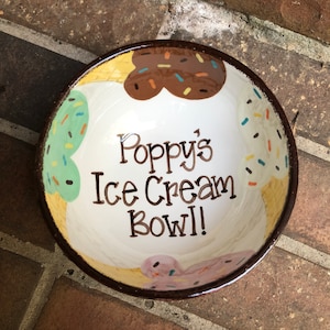 Personalized Ceramic Ice Cream Bowl