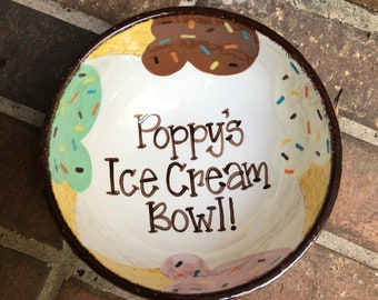 Personalized Ceramic Ice Cream Bowl