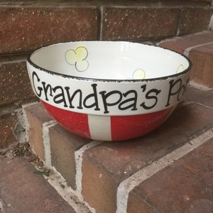 Personalized Round Ceramic Popcorn Bowl