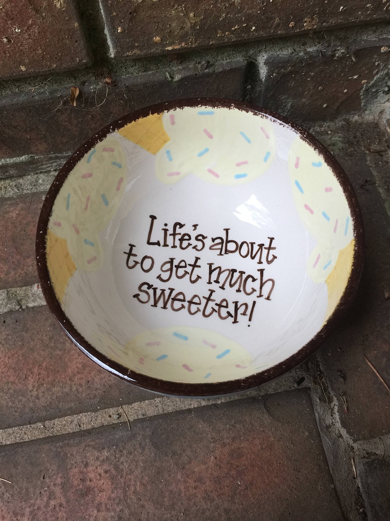 Personalized Ceramic Ice Cream Bowl Etsy