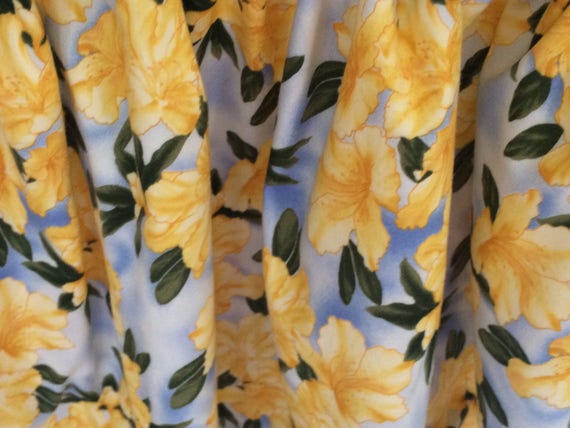Handmade Curtains Window Treatments Cotton Yellow Flower Etsy